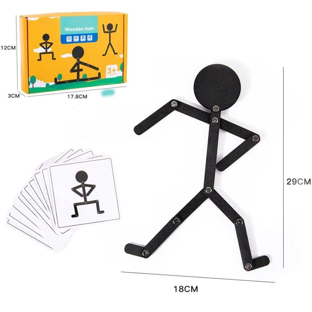 Детская развивающая игрушка - головоломка для развития моторики, логики Wooden Man обучающая игрушка Монтессори для детей, черный (106847073) - изображение 11