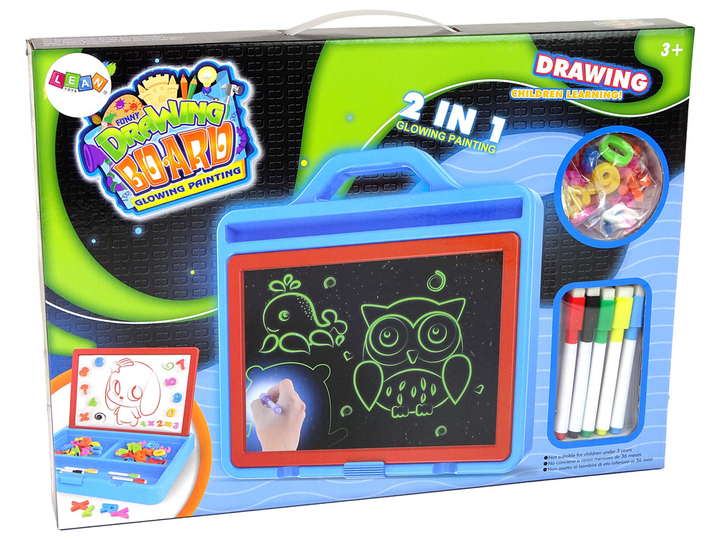  Zestaw do rysowania LEAN Toys znikopis magnetyczny dwustronny z pisakami i magnesami (5905515356367) - obraz 6