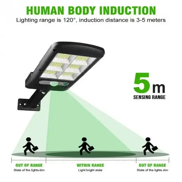 Вуличний ліхтар на стовп Solar Light 6COB із пультом на сонячних батареях чорний - зображення 6