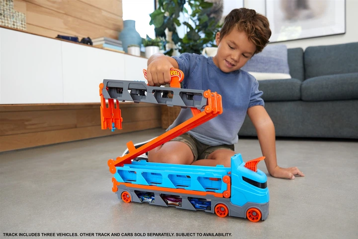 Грузовик-транспортер супергонки Hot Wheels GVG37 - изображение 9