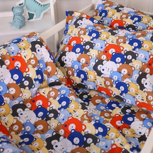 Комплект постільної білизни MirSon Kids Time 110x140 см 20-0032 Colored bears Бязь (2200009638701) - зображення 6