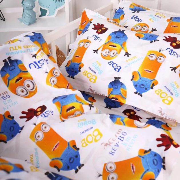 Комплект постільної білизни MirSon Kids Time 110x140 см 20-0036 Minions Бязь (2200009639470) - зображення 2