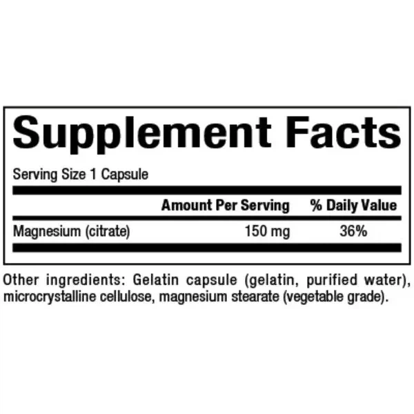 Цитрат магния Magnesium Citrate Natural Factors 150 мг 90 капсул - изображение 3