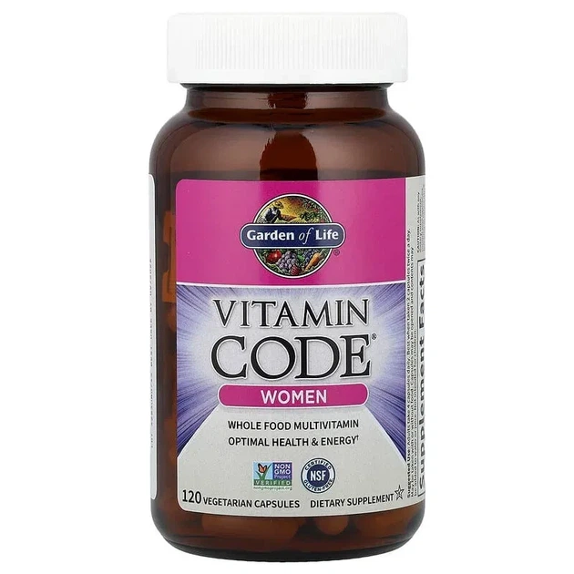 Сырые Витамины для женщин Whole Food Multivitamin for Women Garden of Life, цельнопищевые, 120 капсул - изображение 3