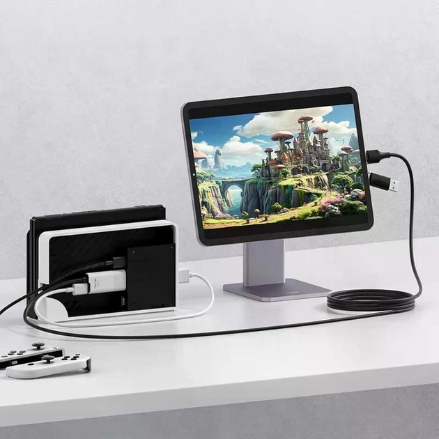 Зовнішня карта відеозахоплення (кабель) HAGiBiS HDMI на USB/Type-C 1080P@60fps 100W PD UHC10 - зображення 4