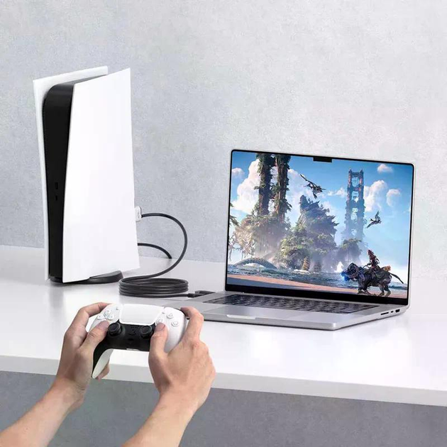 Зовнішня карта відеозахоплення (кабель) HAGiBiS HDMI на USB/Type-C 1080P@60fps 100W PD UHC10 - зображення 6