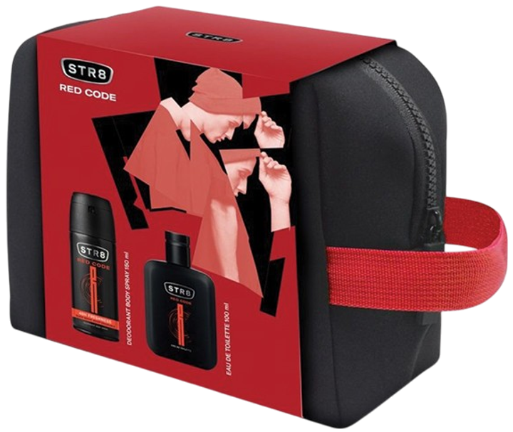 Zestaw męski STR8 Red Code woda toaletowa 100 ml + dezodorant 150 ml + kosmetyczka (5201314185192) - obraz 1