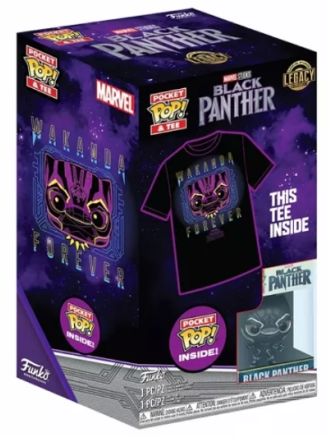 Подарунковий набір Funko Pocket Pop! & Tee Marvel Black Panther Фігурка 4 см + Футболка Розмір L (889698634793) - зображення 1