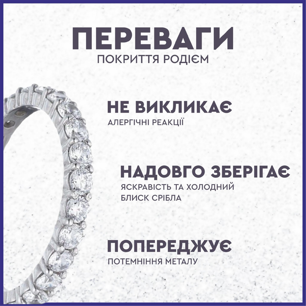 Каблучка з фіанітами по колу Срібло 925 Ріна 17р - зображення 12