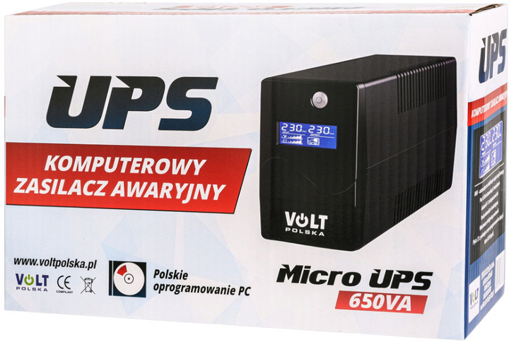 UPS Volt Polska MicroUPS 650VA/360W 7Ah (5903111886820) - obraz 6