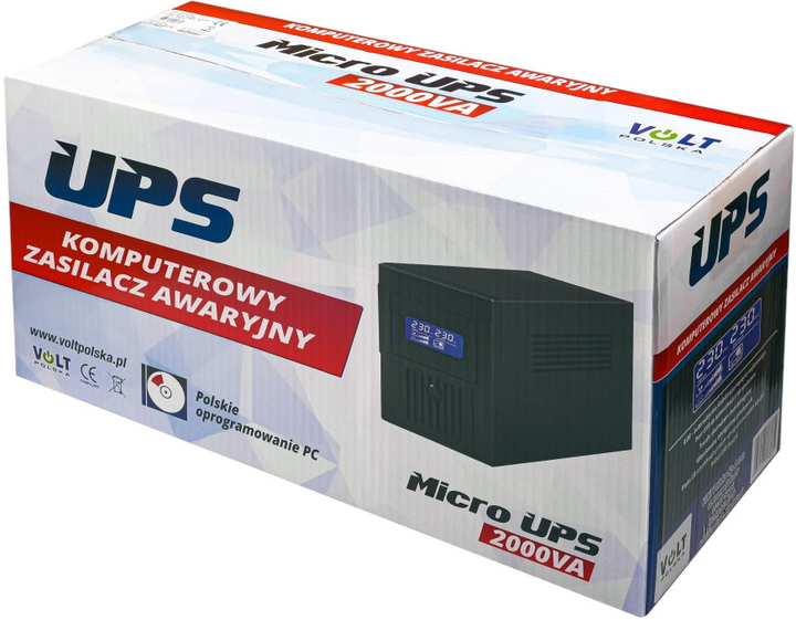UPS Volt Polska MicroUPS 2000VA/1200W 2x 9Ah (5903111886875) - obraz 7
