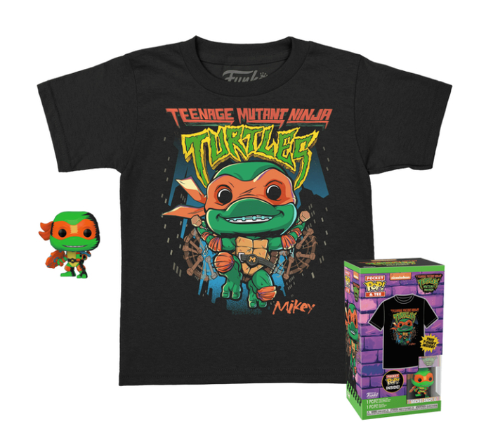 Zestaw prezentowy Funko Pocket Pop! & Tee Kids Teenage Mutant Ninja Turtles Michelangelo Figurka 4 cm + Koszulka Rozmiar L (889698762083) - obraz 3