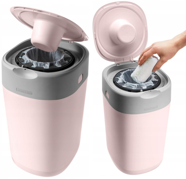Kosz do utylizacji pieluszek Tommee Tippee Sangenic Twist i Click + 1 wkład Różowy (5010415510020) - obraz 3