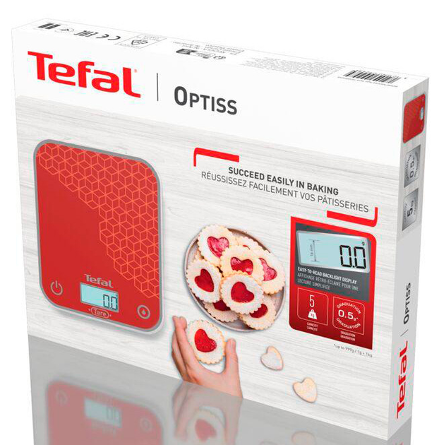 Ваги кухонні Tefal Optiss GRAPHIC RED BC50D7V0 - зображення 9
