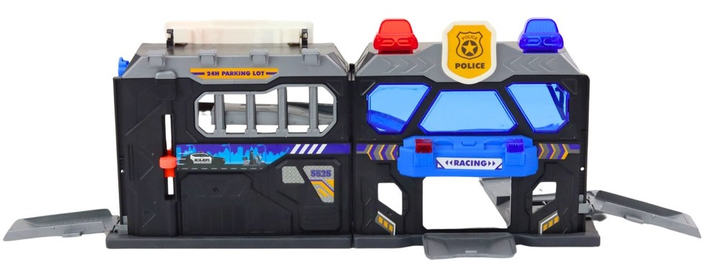 Zestaw rozszerzalnych torów LEAN Toys garażowych w walizce światła i dźwięki policyjne 18709 (5905991019084) - obraz 3
