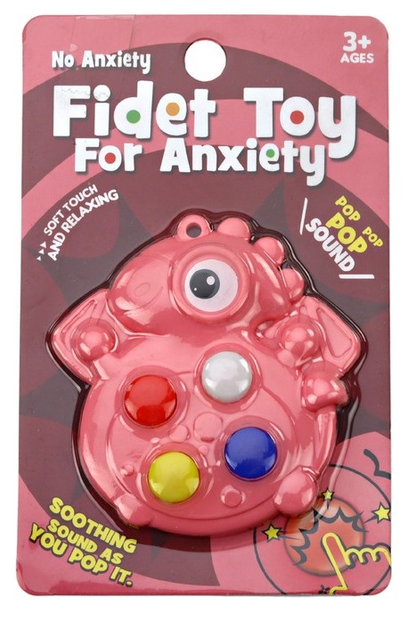 Zabawka antystresowa Pop It Lean Toys Dinozaur sensoryczny kieszonkowy Różowy 17760 (5905991006107) - obraz 1