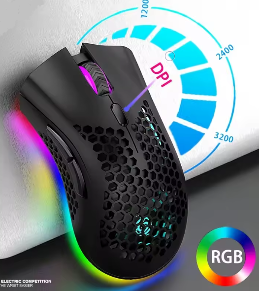 Бездротова миша Viper BM600 Чорна 1600 dpi RGB з підсвічуванням - зображення 2