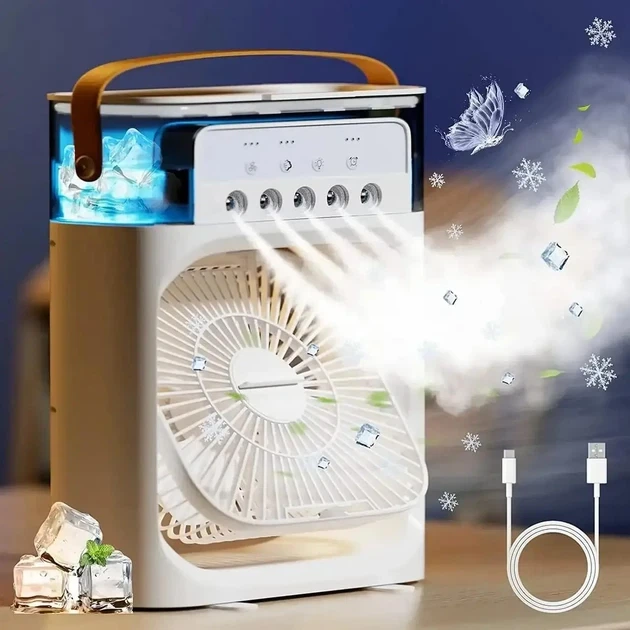 Мини вентилятор с увлажнителем воздуха vu 01 led type c - изображение 3