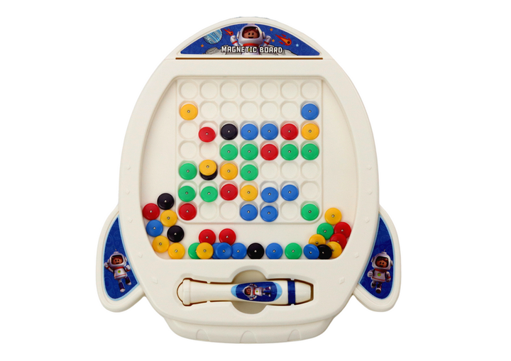Układanka magnetyczna LEAN Toys Rakieta kosmiczna, 7 wzorów, długopis (5905991006350) - obraz 2