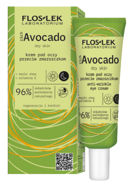 Крем для шкіри навколо очей Floslek Rich Avocado проти зморшок 30 мл (5905043023441) - зображення 1