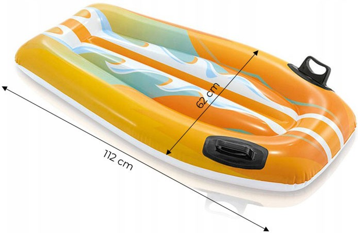 Надувна дошка для плавання Intex з ручками для дітей помаранчева 58165 (6941057451657) - зображення 3