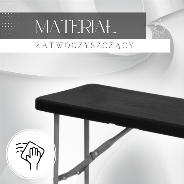 Zestaw cateringowy Springos Stół + ławki 180 x 74 x 74 cm GF0098 Czarny (5907719476117) - obraz 20