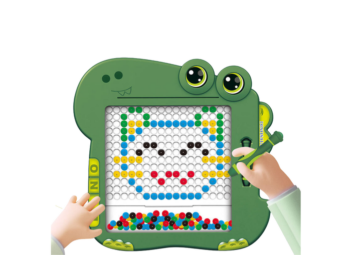 Мозаїка магнітна LEAN Toys Динозавр, зелена зі стилус і книжечкою зразків (5905991027959) - зображення 3