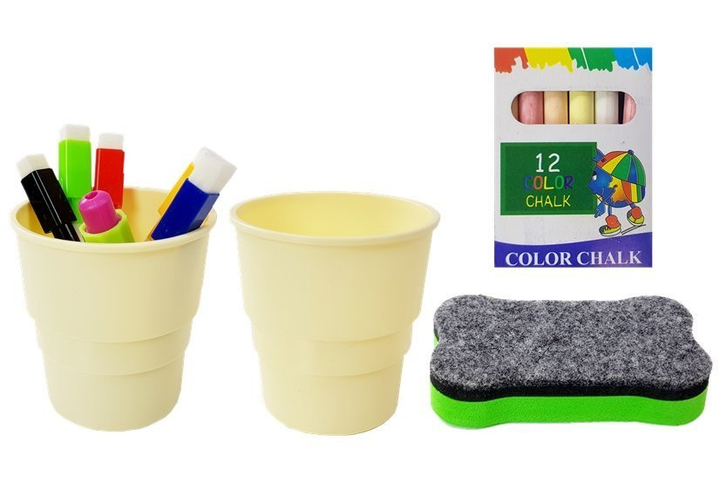 Tablica magnetyczna kredowa LEAN Toys Różowo-Fioletowa, regulacja wysokości, akcesoria (5903802457124) - obraz 3