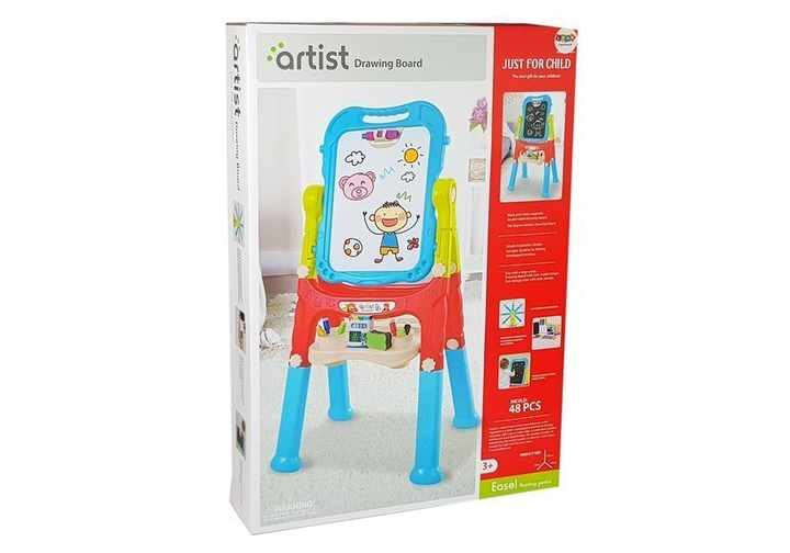Дошка магнітна крейдова LEAN Toys Синьо-Червона, регуляція висоти, аксесуари (5903802457117) - зображення 6