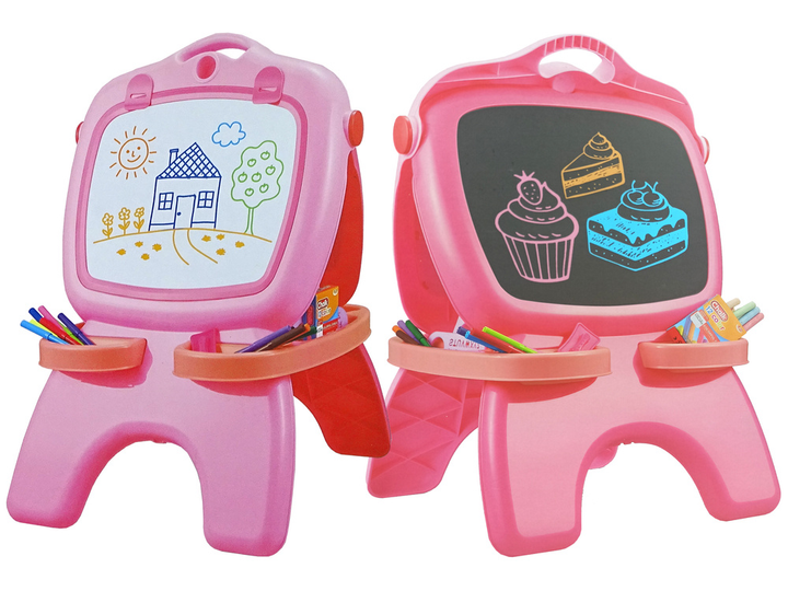 Дошка магнітна крейдова LEAN Toys Рожева, з аксесуарами і шаблонами (5904204755214) - зображення 3