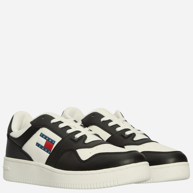 Sneakersy damskie skórzane Tommy Jeans EN0EN02505-0GS 37 Białe z czarnym (8720638359005) - obraz 2