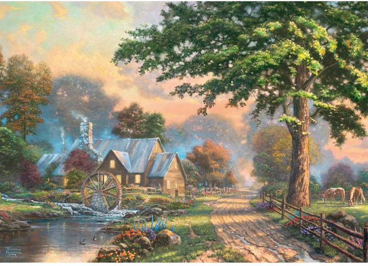 Puzzle Schmidt Spiele Thomas Kinkade Studios: Am alten Mühlenbach 1000 elementów 59797 (4001504597979) - obraz 3
