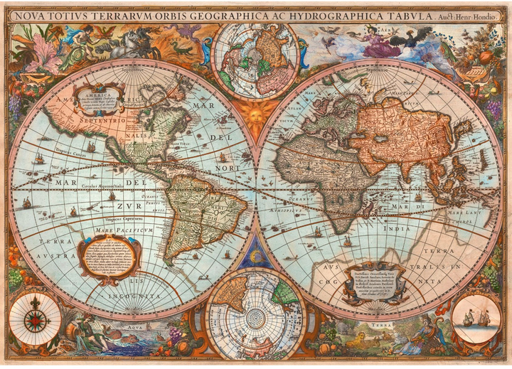 Puzzle gry Schmidt Spiele Antyczna mapa świata 3000 elementów 58328 (4001504583286) - obraz 2