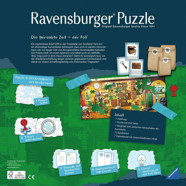 Пазл Ravensburger X Crime Kids: Stolen Time 264 елементів 13393 (4005556133932) - зображення 3