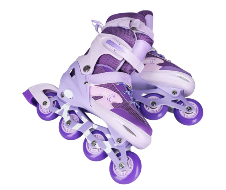 Rolki Nils Extreme NA0189 Moonbean z zestawem ochraniaczy roz. 39-42 L LED Fioletowe (5907695565133) - obraz 5