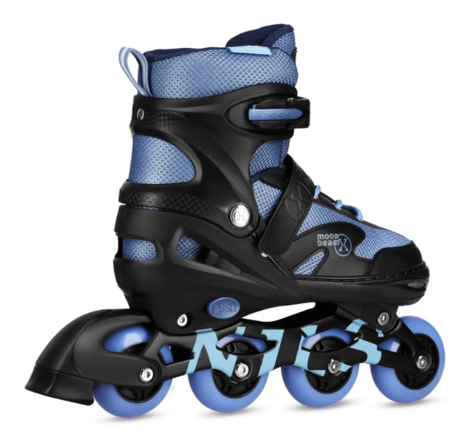 Rolki Nils Extreme NA0189 Moonbean z zestawem ochraniaczy roz. 39-42 L LED Niebieskie (5907695565263) - obraz 3