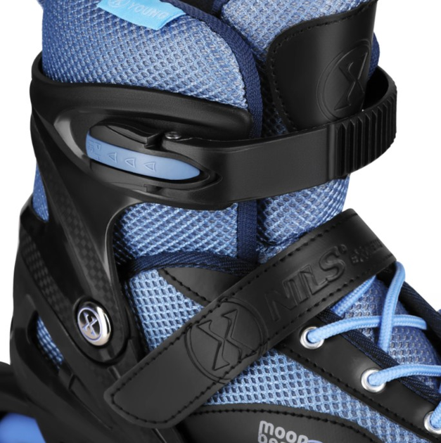 Rolki Nils Extreme NA0189 Moonbean z zestawem ochraniaczy roz. 39-42 L LED Niebieskie (5907695565263) - obraz 4