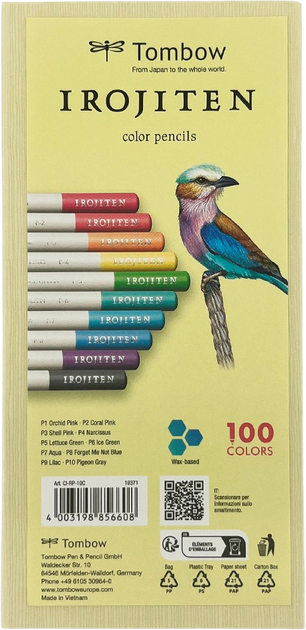Набір кольорових олівців Tombow Irojiten Pale tone l 10 шт (4003198856608) - зображення 1