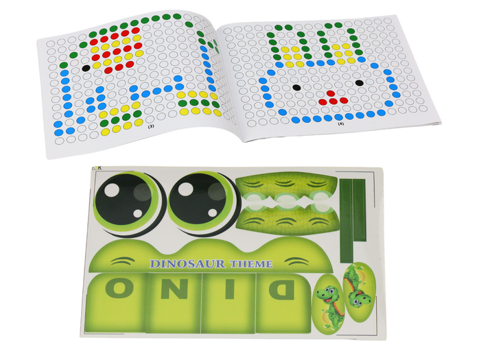 Stolik - układanka magnetyczna LEAN Toys Dinozaur, zielona, rysik i książeczka ze wzorami (5905991006374) - obraz 4