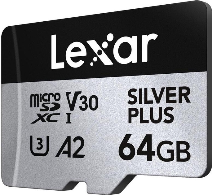 Karta pamięci Lexar Professional microSDXC SILVER Plus 64GB UHS-I A2 V30 U3 4K (LMSSIPL064G-BNANG) - obraz 2