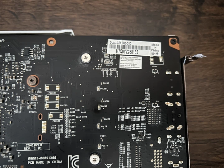 Видеокарта GTX 1060 3GB Asus Dual GDDR5 (DUAL-GTX1060-O3G) Б\У - Б