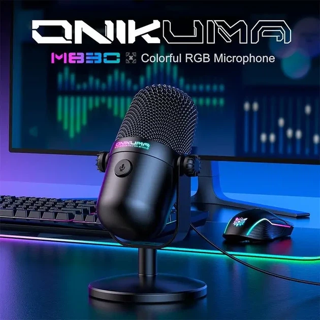 Профессиональный игровой микрофон ONIKUMA M830 с RGB-подсветкой |USB/Type-C| Черный - изображение 9