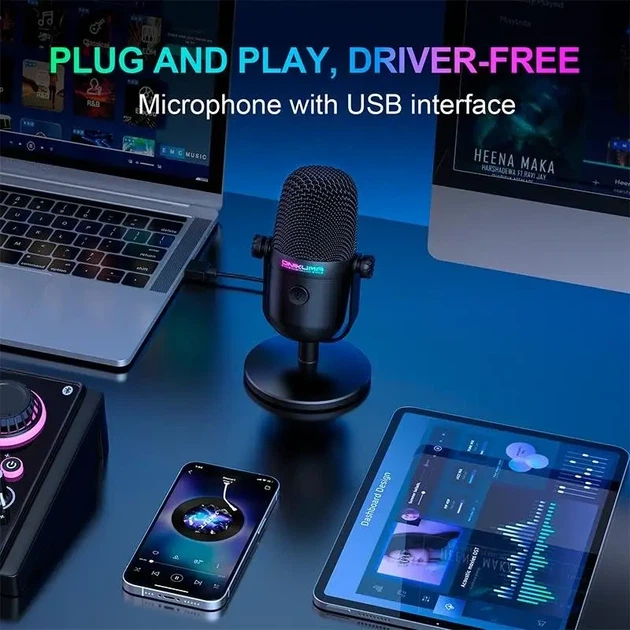 Профессиональный игровой микрофон ONIKUMA M830 с RGB-подсветкой |USB/Type-C| Черный - изображение 10