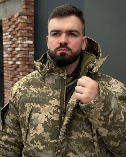 Бушлат B&L ріп-стоп на синтепоні з липучками під шеврони піксель розмір 4XL - Фото 6 Бушлат B&L ріп-стоп на синтепоні з липучками під шеврони піксель розмір 4XL - изображение 6