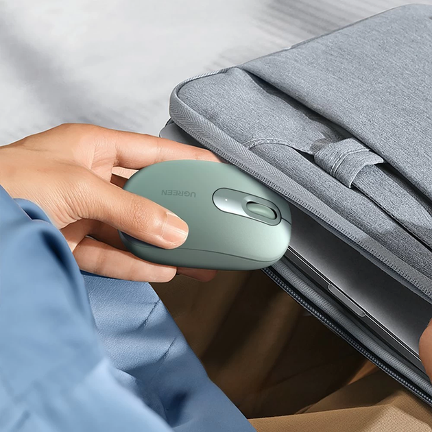 Беспроводная мышь UGREEN MU105 Portable Wireless Mouse Green 2.4 GHz 1*AA 800-2400 DPI (90672) - изображение 2