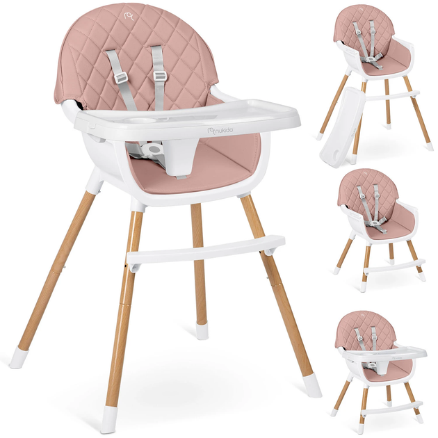 Krzesełko do karmienia Ricokids Nukido Lilo Różowe (5903890621384) - obraz 6