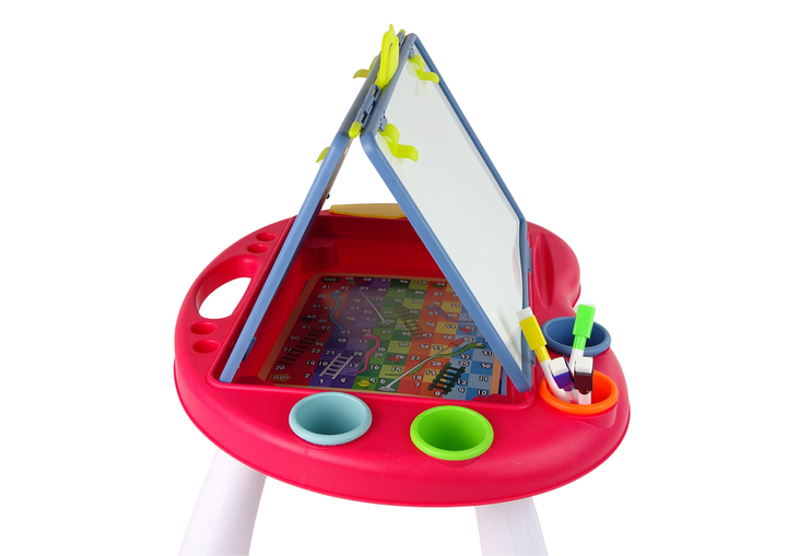 Stolik - tablica do rysowania LEAN Toys 2w1, Kreda, Pisaki i Gra (5905214975074) - obraz 3