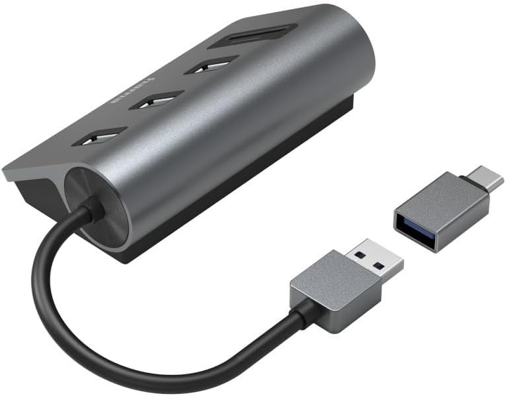 USB-хаб Hama 3 x USB-A + SD + microSD Grey (4047443497659) - зображення 2