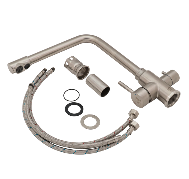 Змішувач для кухні Lidz Aria 020F1(k35)12 32 020F-13 Nickel (під осмос та хол/гор. воду) - зображення 3