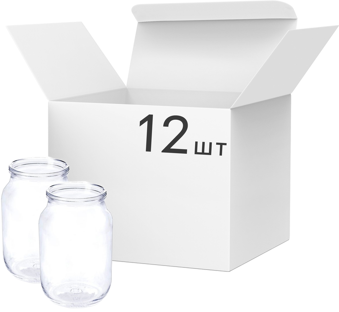 Упаковка банок для консервування PGP Glassworks СКО 1 л х 12 шт (1-82-1000) - зображення 2